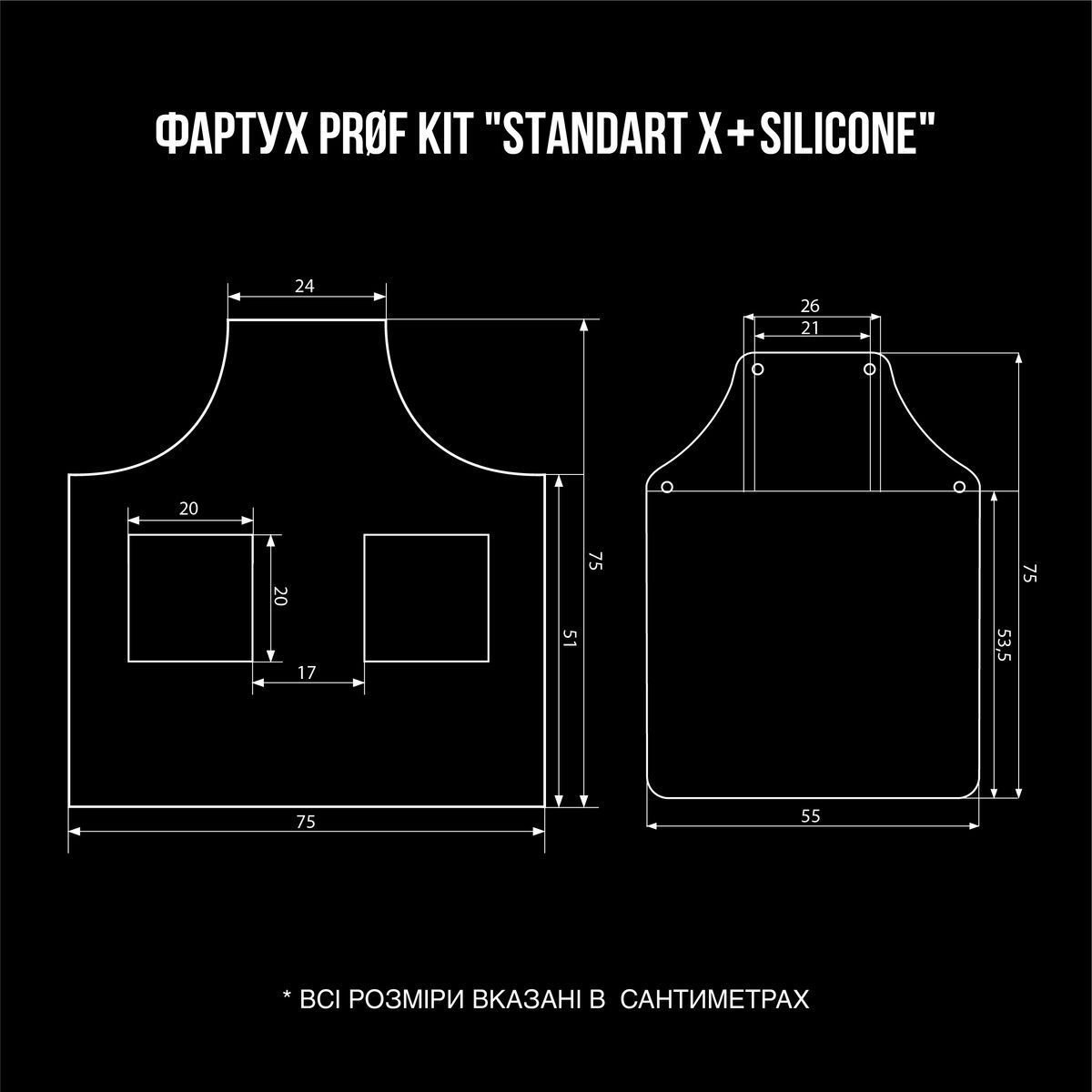 Фартук Standart Х с защитным экраном 1169 фото